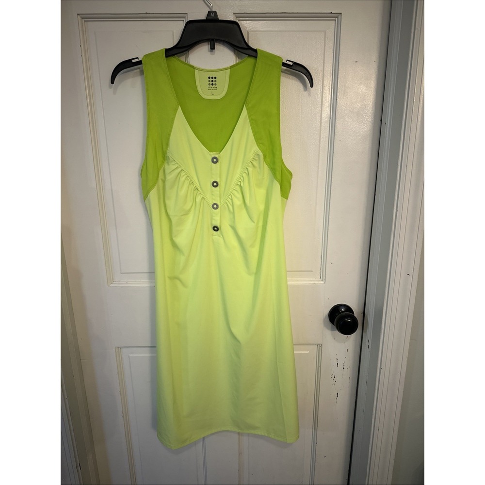 Title Nine Dress Knee Length Dress Racerback Dress Golf Dress Large Yellow Green